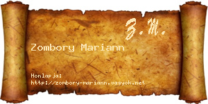 Zombory Mariann névjegykártya
